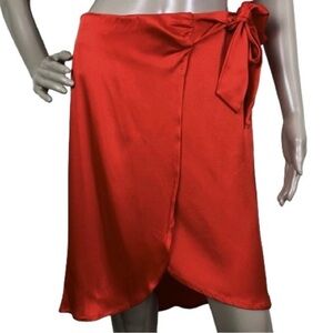 NEW NONCHALANT THE LABEL ORANGE WRAP MINI SKIRT